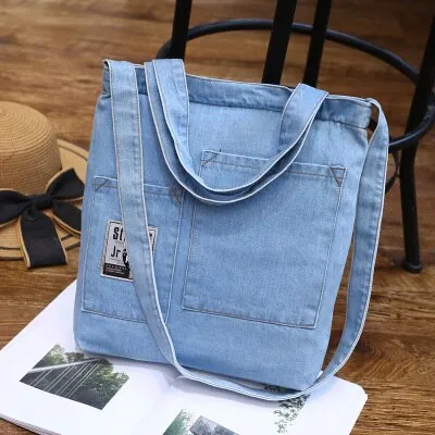 Hole Denim women handbag Large capacity Casual Jeans Shoulder Bags Ladies Shopping Bag female Crossbody bag sac a main bolsos