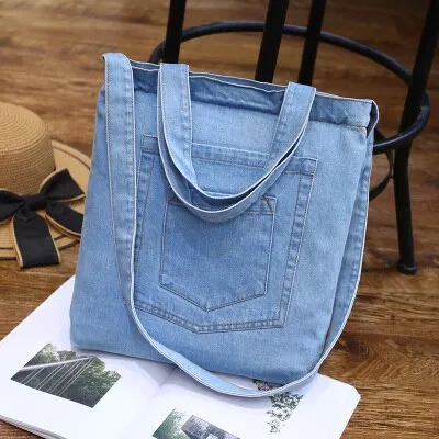 Hole Denim women handbag Large capacity Casual Jeans Shoulder Bags Ladies Shopping Bag female Crossbody bag sac a main bolsos