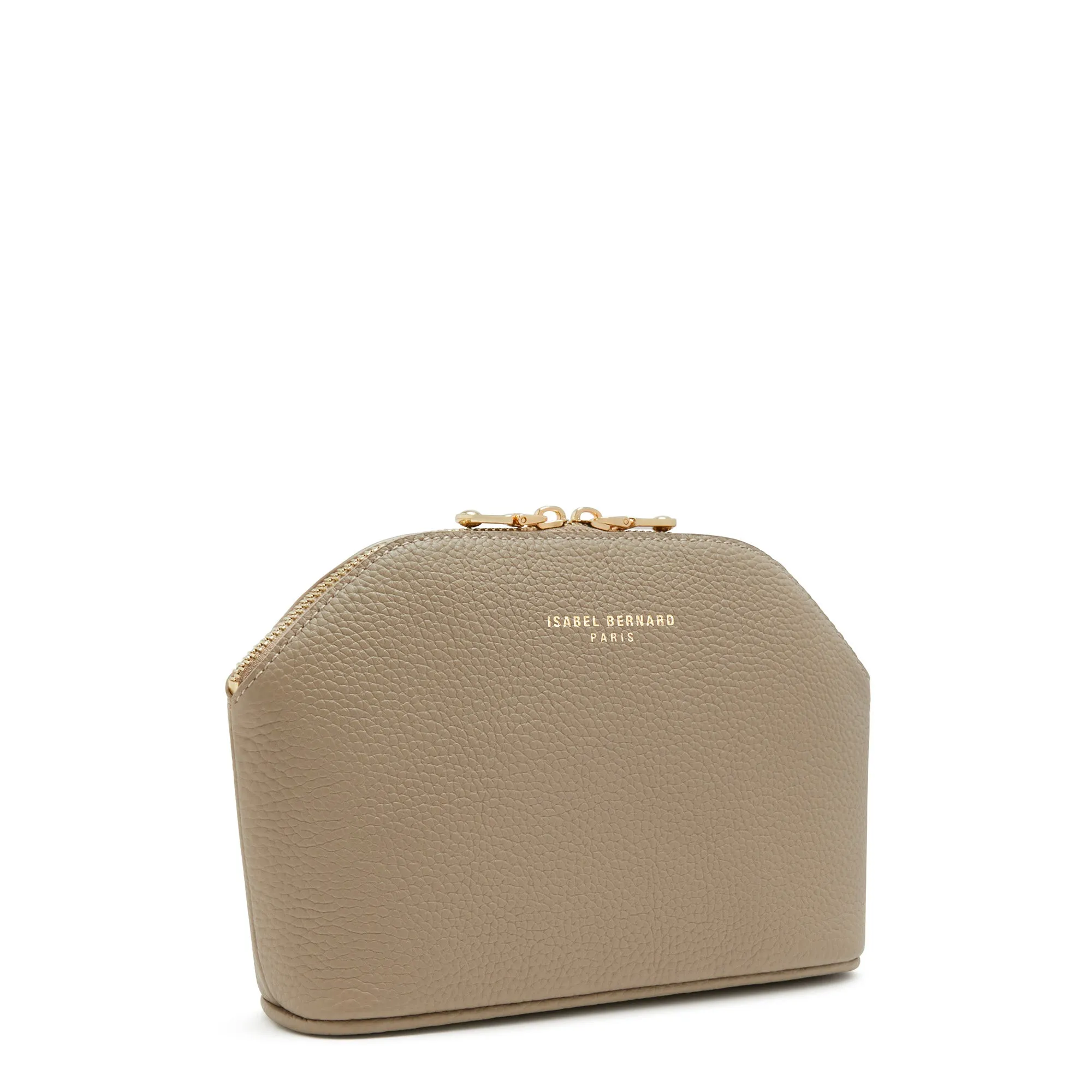 Honoré Brunelle taupe calfskin leather toiletry bag