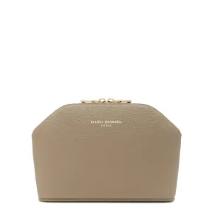 Honoré Brunelle taupe calfskin leather toiletry bag