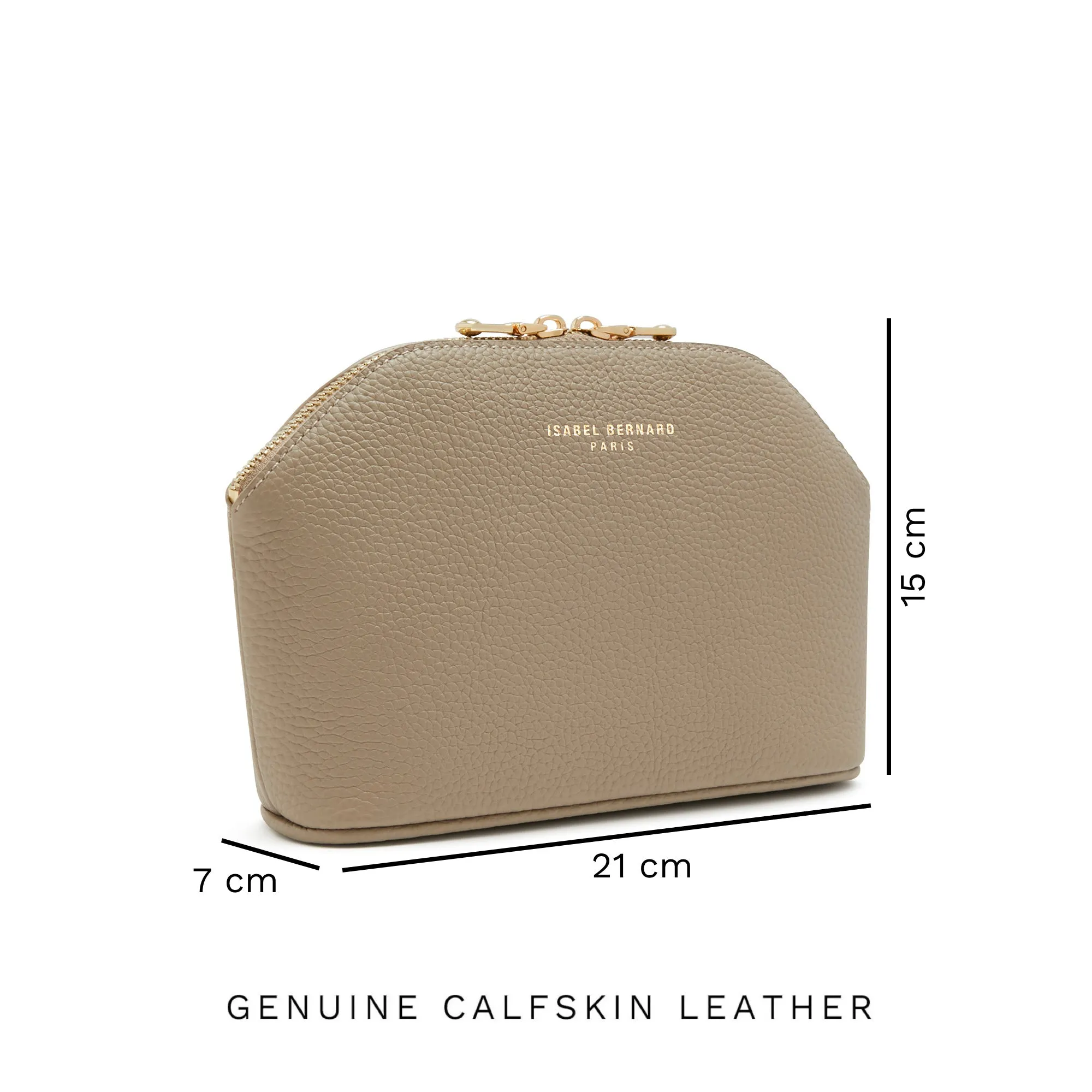 Honoré Brunelle taupe calfskin leather toiletry bag