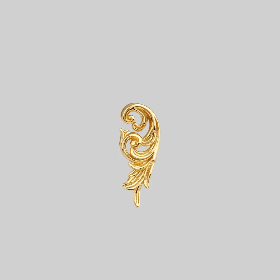 IMPERIAL. Ornate Flourish Stud Earring - Gold