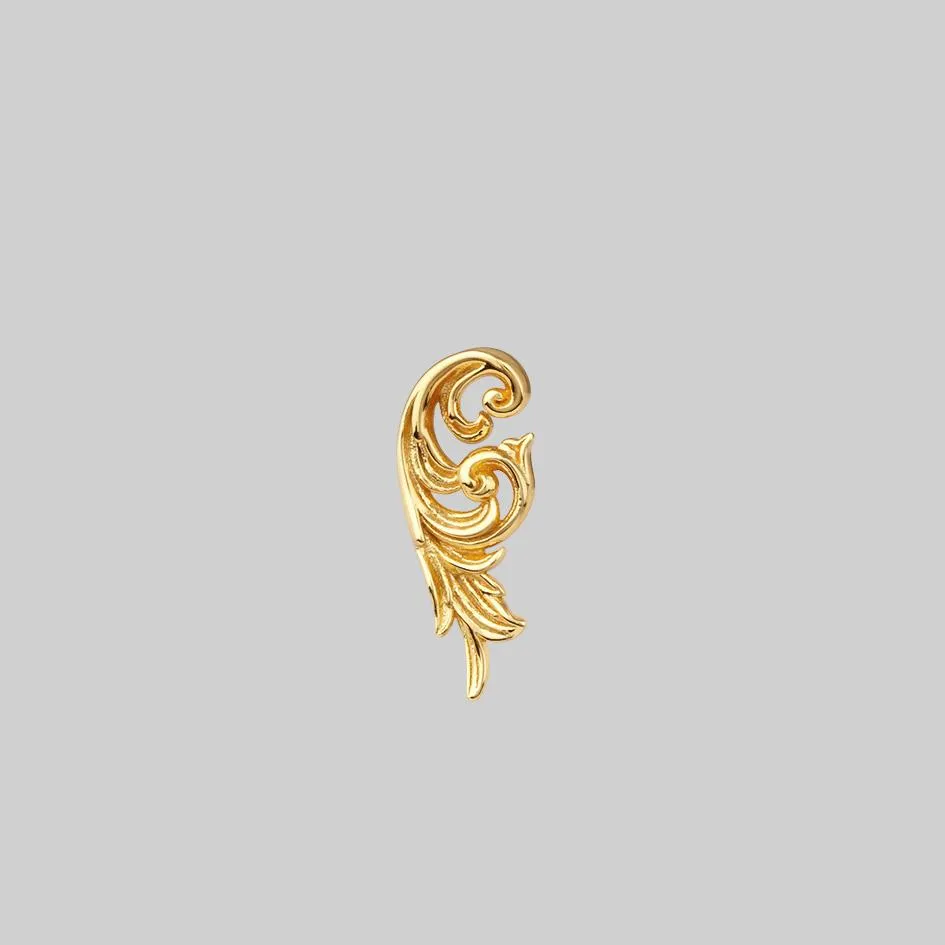 IMPERIAL. Ornate Flourish Stud Earring - Gold