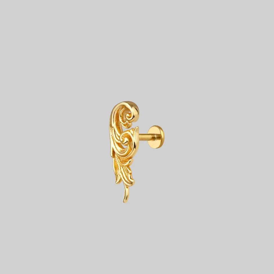 IMPERIAL. Ornate Flourish Stud Earring - Gold