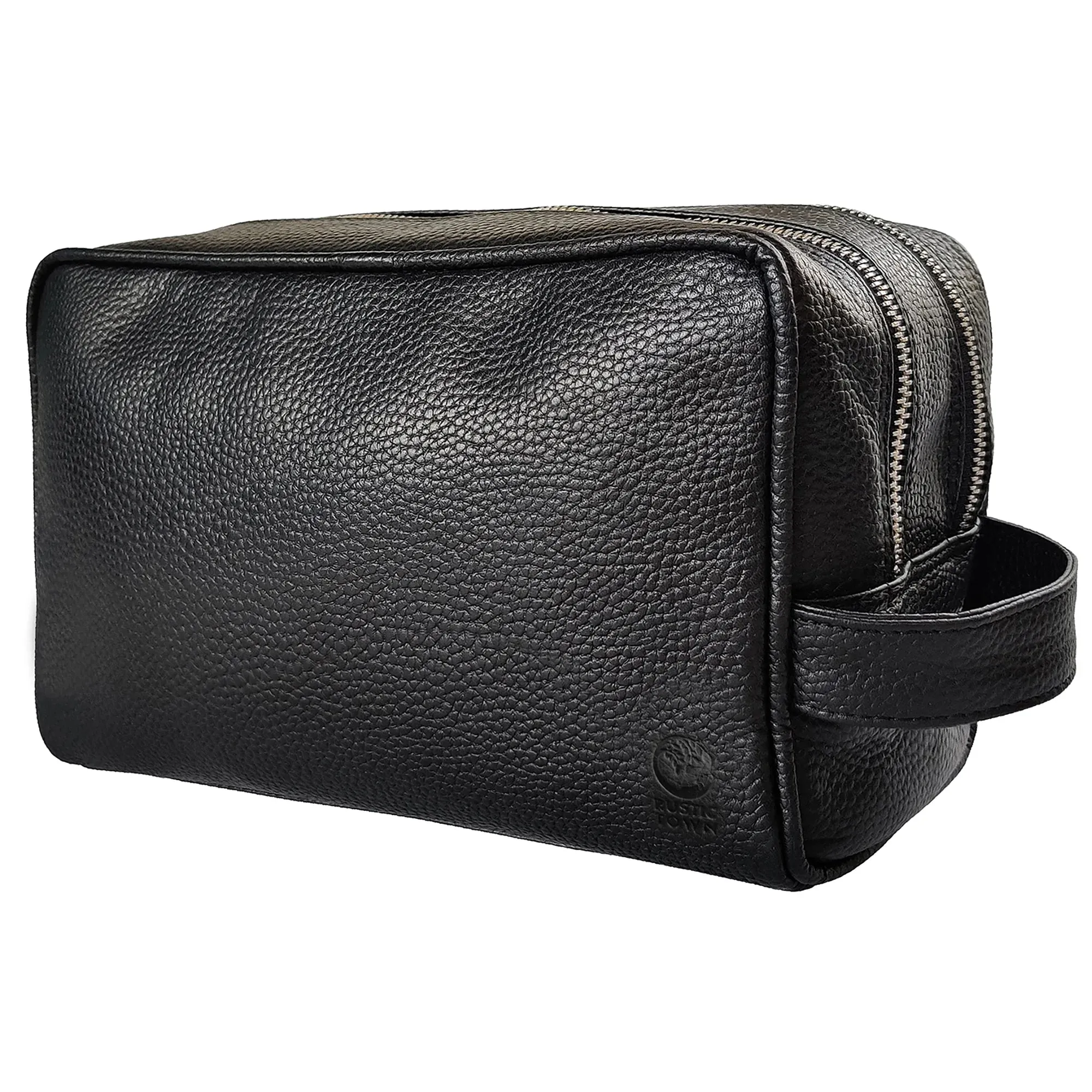 Johnny Leather Travel Toiletry Bag (Black)