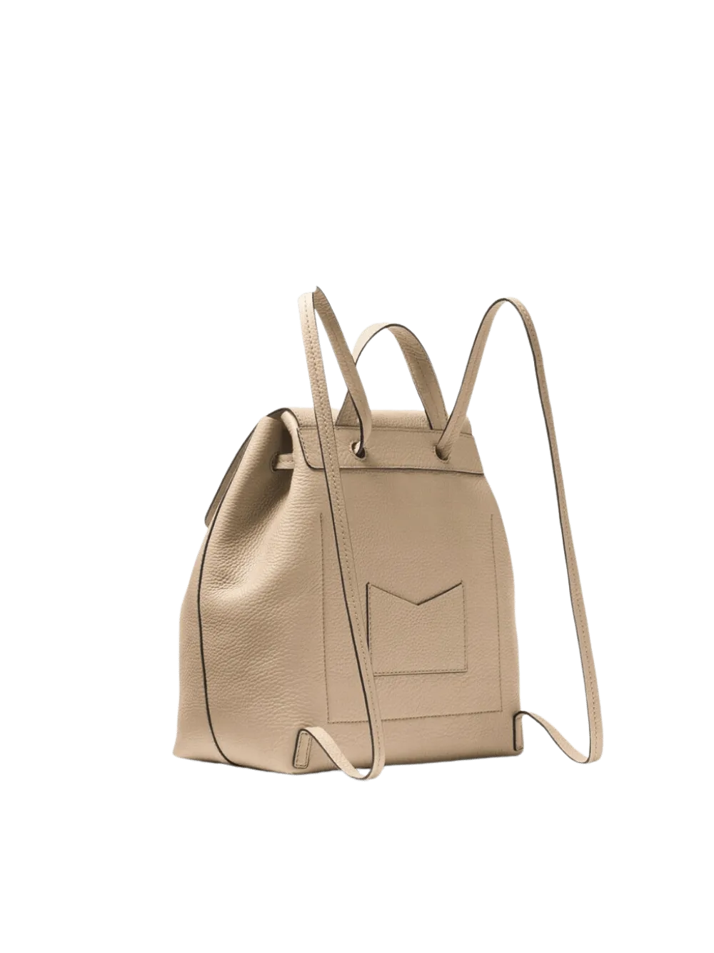 Junie Flap Leather Backpack in Truffle