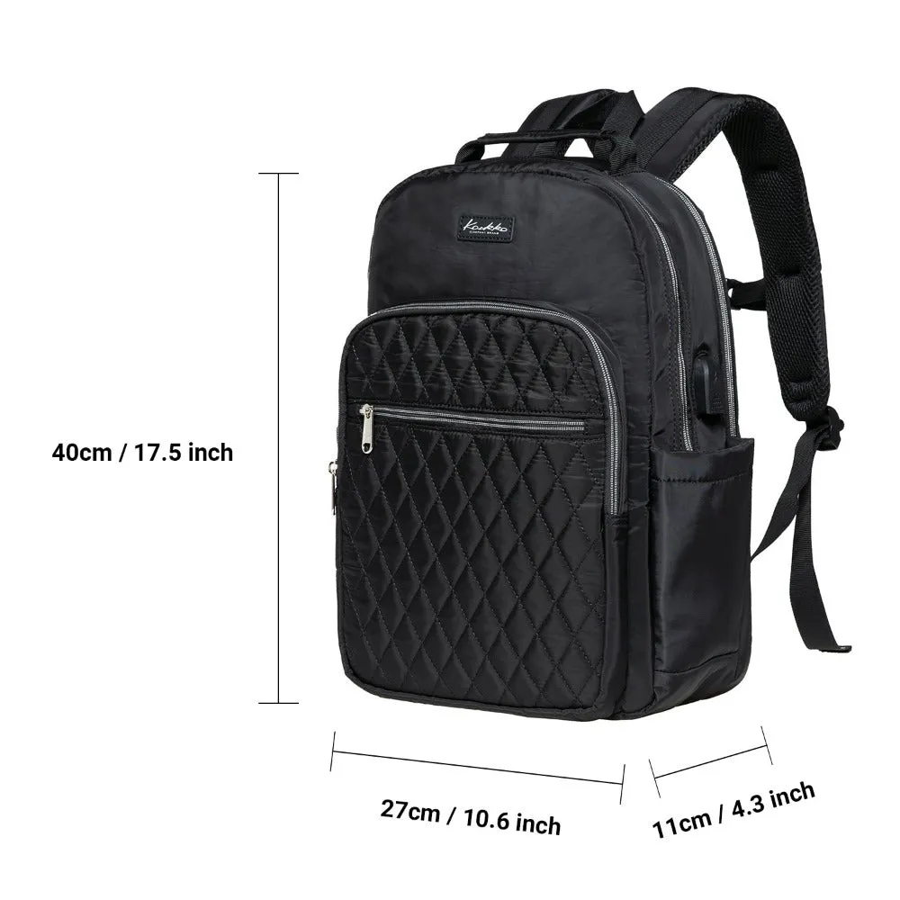 KAUKKO Women Laptop Backpacks for 14" Notebook Casual Computer Bag Stylish Pattern Daypack for Work Travel Business