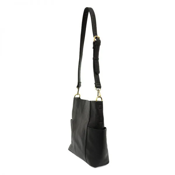 Kayleigh Side Pocket Bucket Bag  L8089-00   BLACK