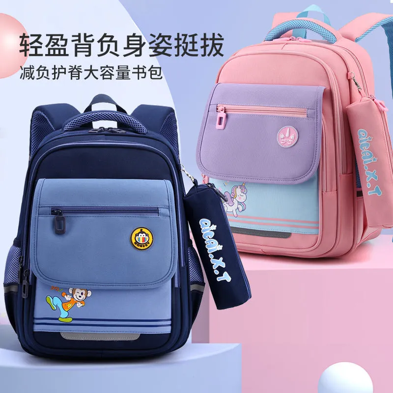 Kids Cartoon Backpack 2-4 Grade Primary Schoolbag