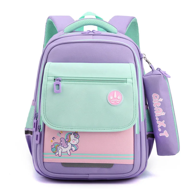 Kids Cartoon Backpack 2-4 Grade Primary Schoolbag