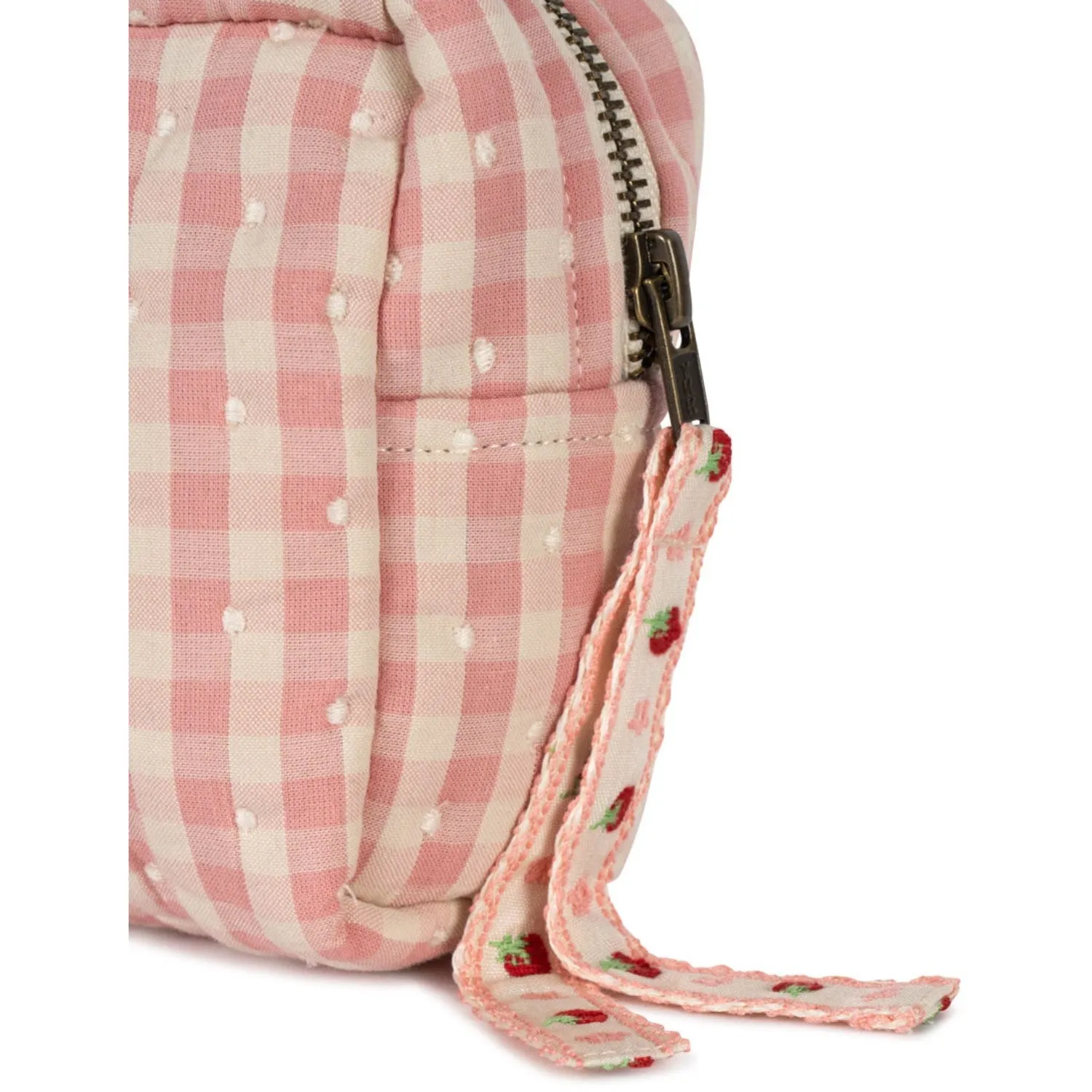 Konges Sløjd Powder Pink Check Seersucker Small Toiletry Bag