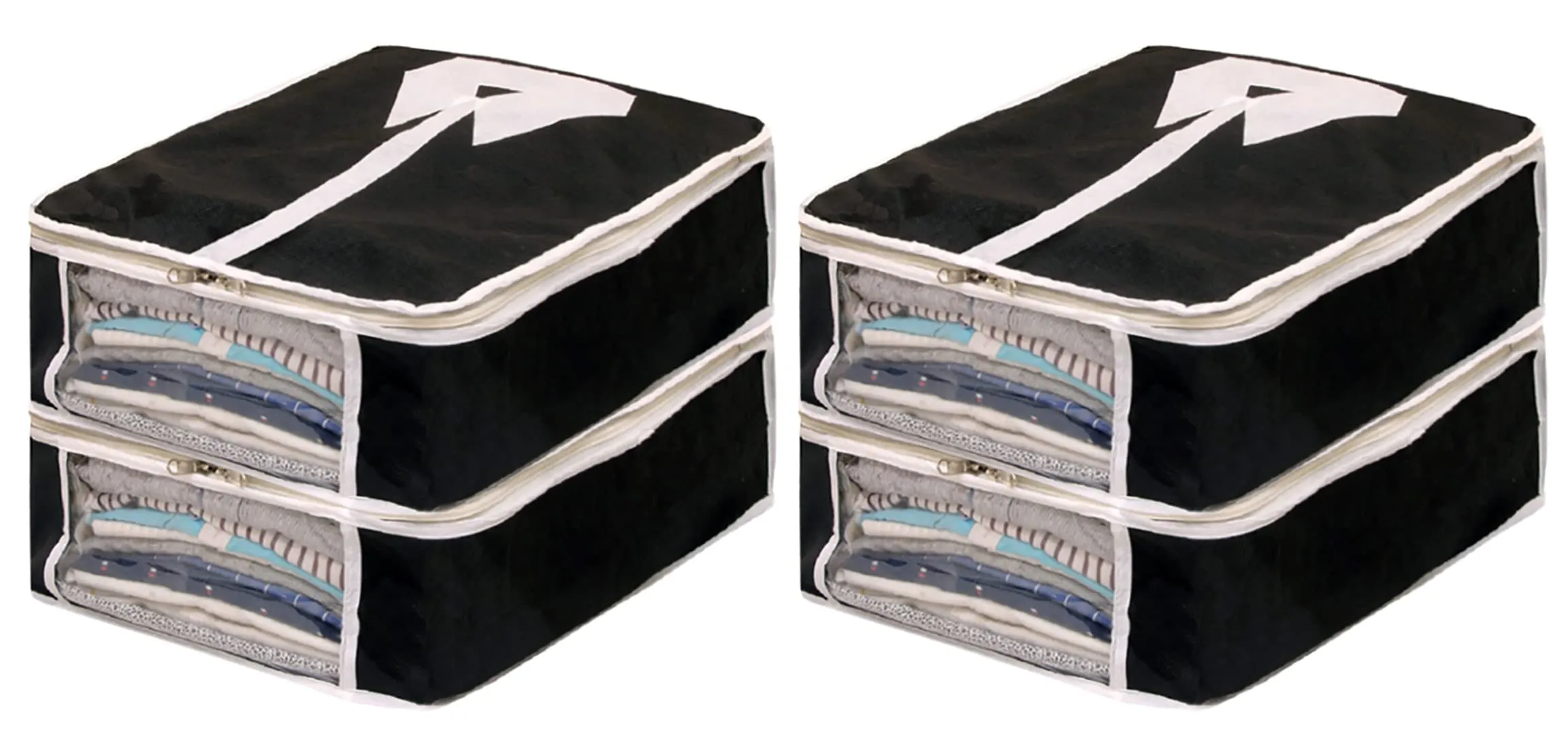 Kuber Industries Shirts & Clothing Organizer With Clear Window (Black)-HS43KUBMART26145