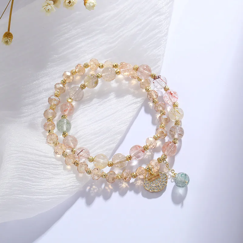 Luxurious Crystal Bracelet with Unique Ruyi Lock Design