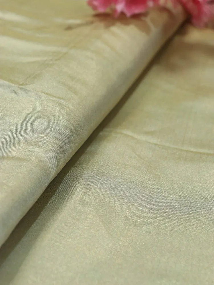 Luxurious Golden Plain Soft Tissue Katan Silk Fabric