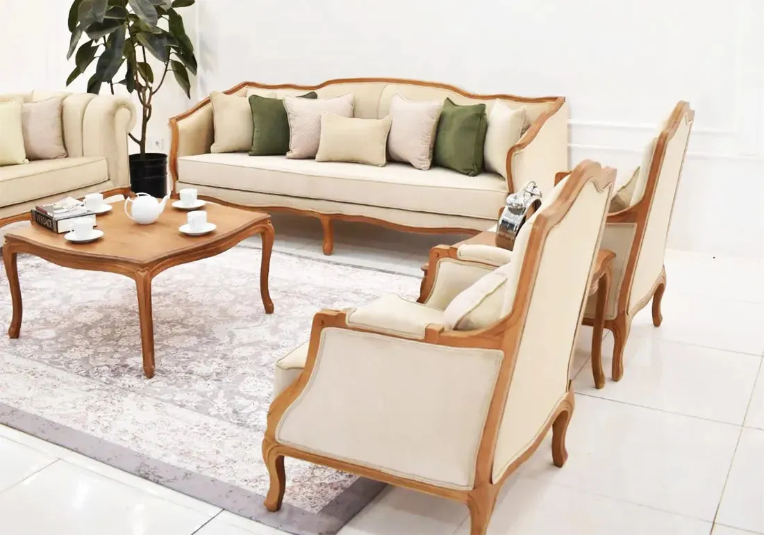 Luxurious Hand Carved Classical Wooden Sofa Set