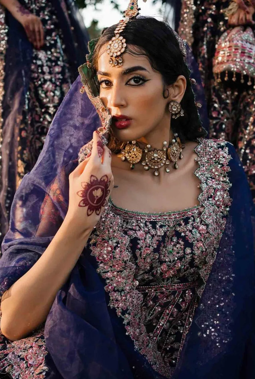 Luxurious Pakistani Bridal Outfit in Pishwas Style