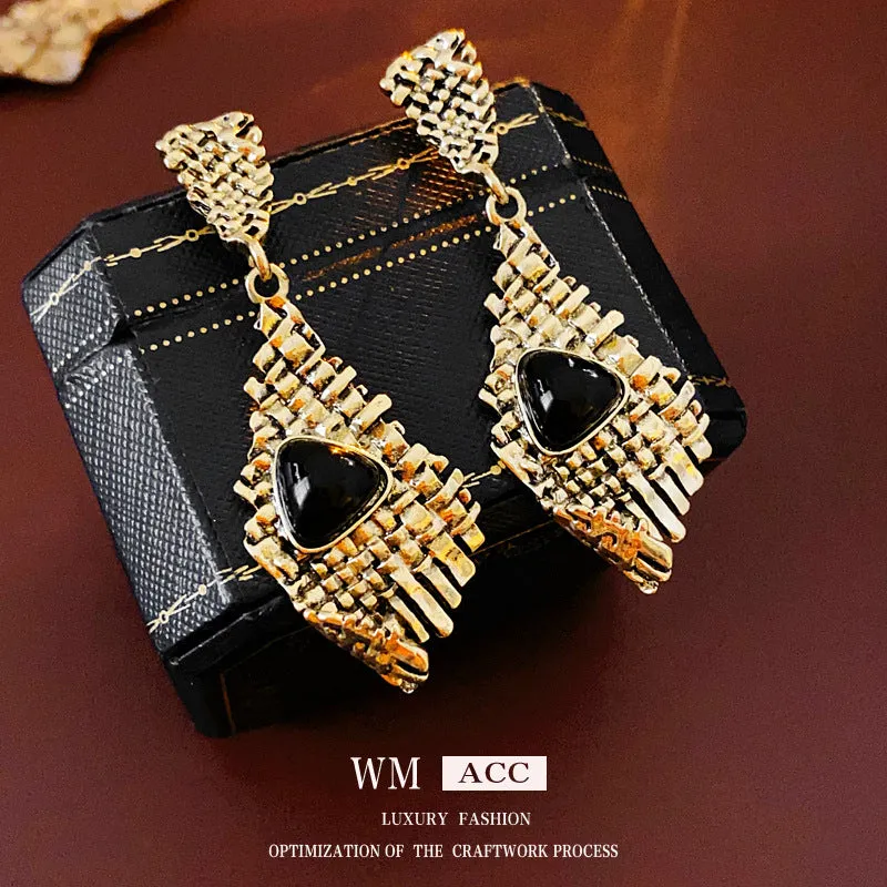 Luxurious Quadrilateral Triangle Rhombus Geometric Alloy Electroplating Earrings