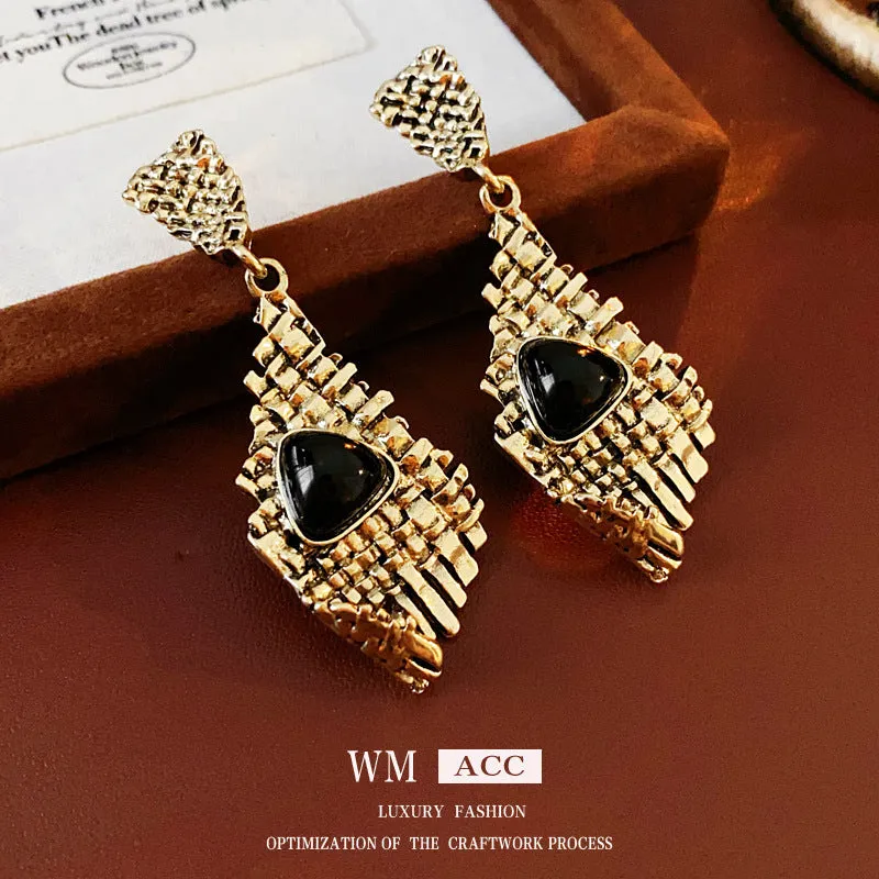 Luxurious Quadrilateral Triangle Rhombus Geometric Alloy Electroplating Earrings