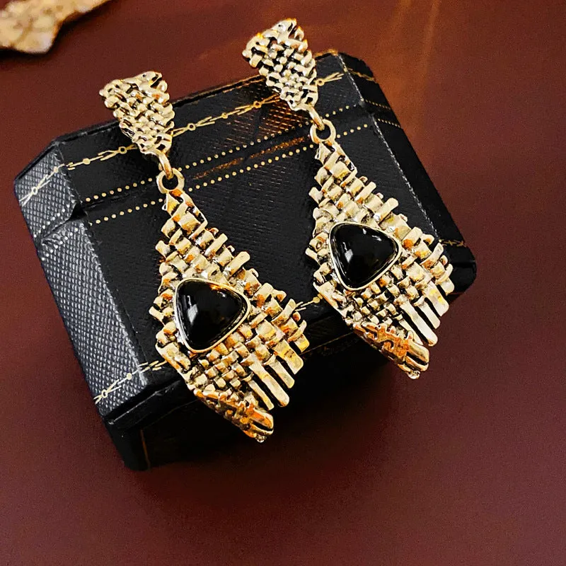 Luxurious Quadrilateral Triangle Rhombus Geometric Alloy Electroplating Earrings