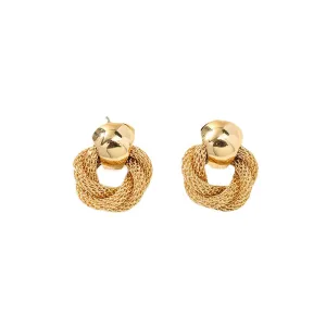 Luxurious Snakeskin Roll Shape Metal Stud Earrings