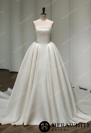 Luxurious Strapless Silk Ballgown Wedding Dress