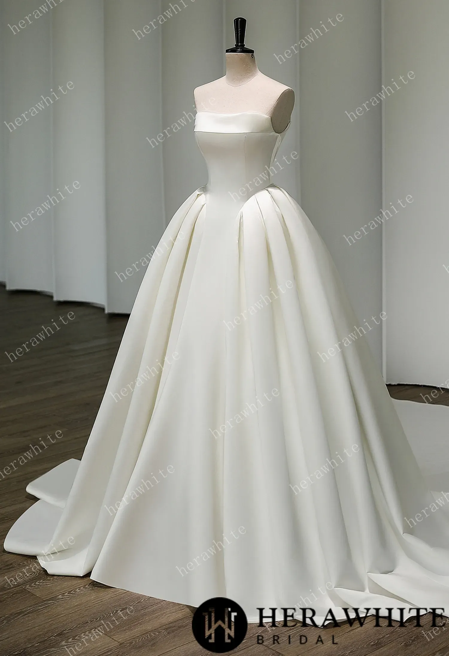 Luxurious Strapless Silk Ballgown Wedding Dress