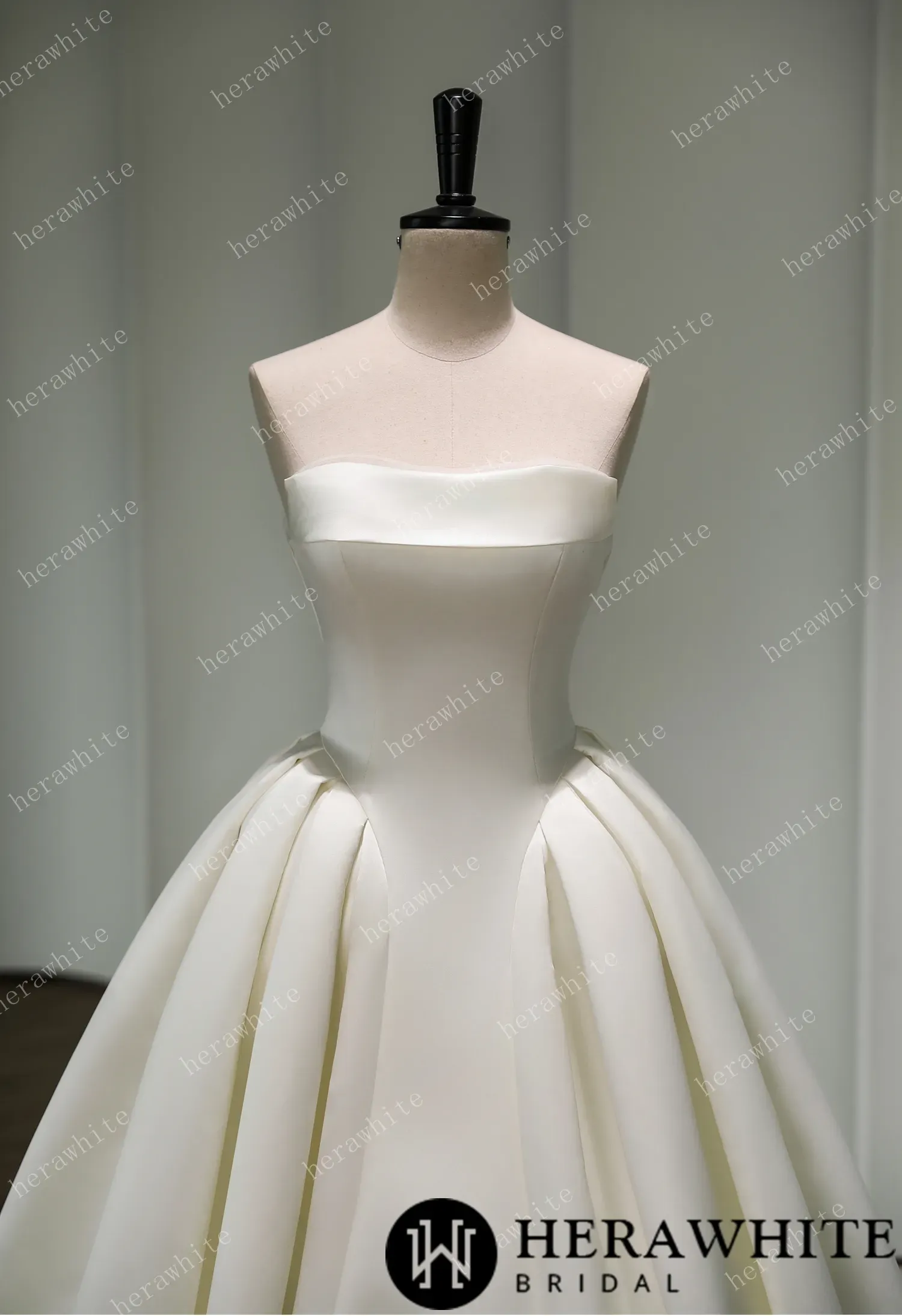 Luxurious Strapless Silk Ballgown Wedding Dress