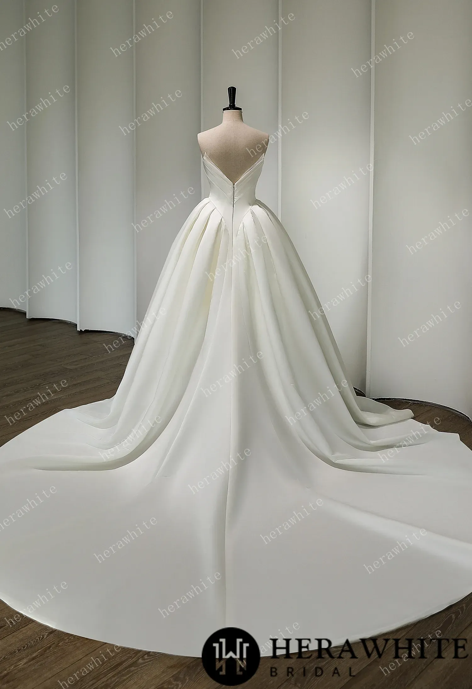 Luxurious Strapless Silk Ballgown Wedding Dress