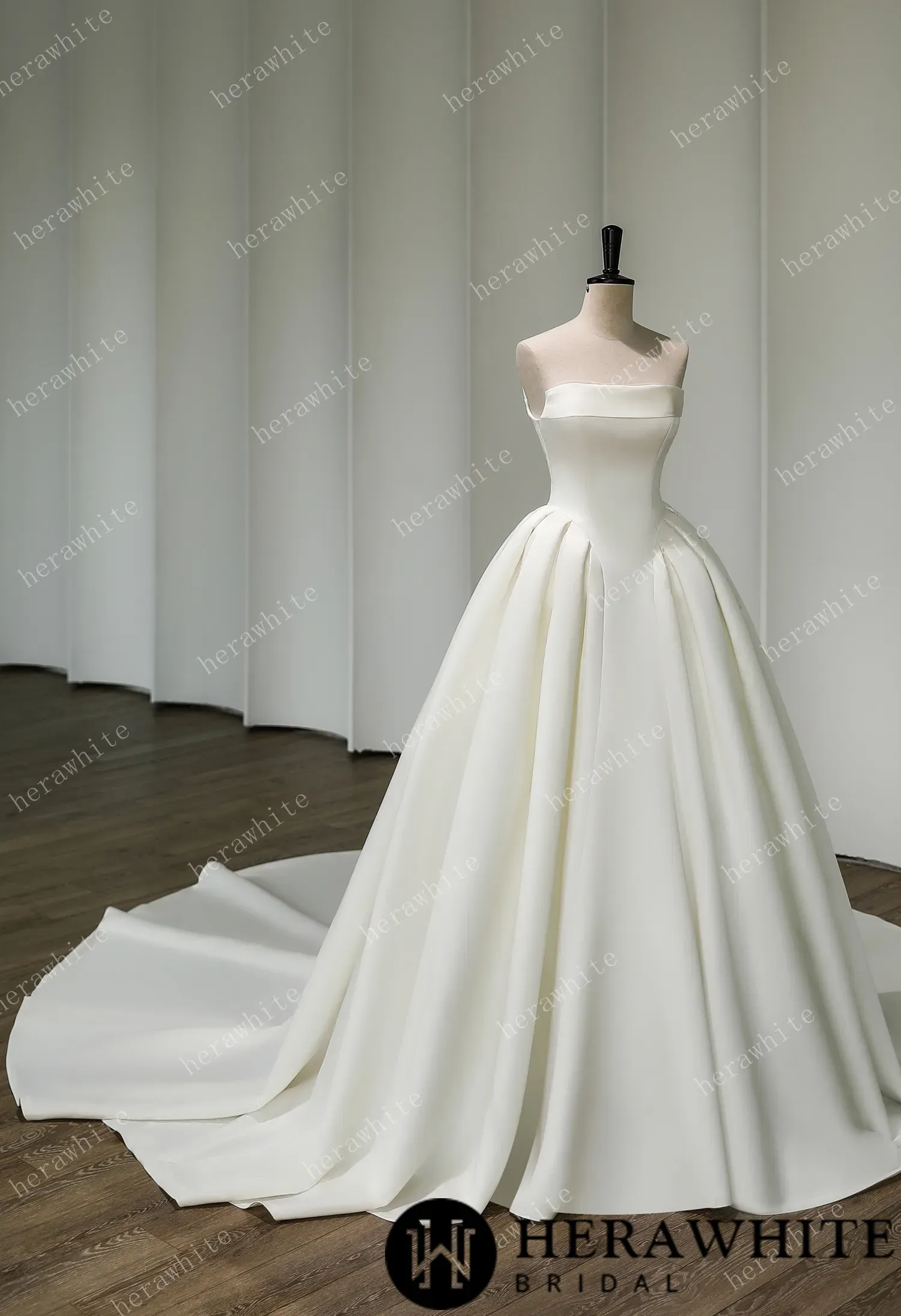 Luxurious Strapless Silk Ballgown Wedding Dress