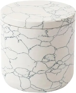 Luxury Cotton Jar - Engineered White Stone with Blue Veining | Elegant Spa-Inspired Storage