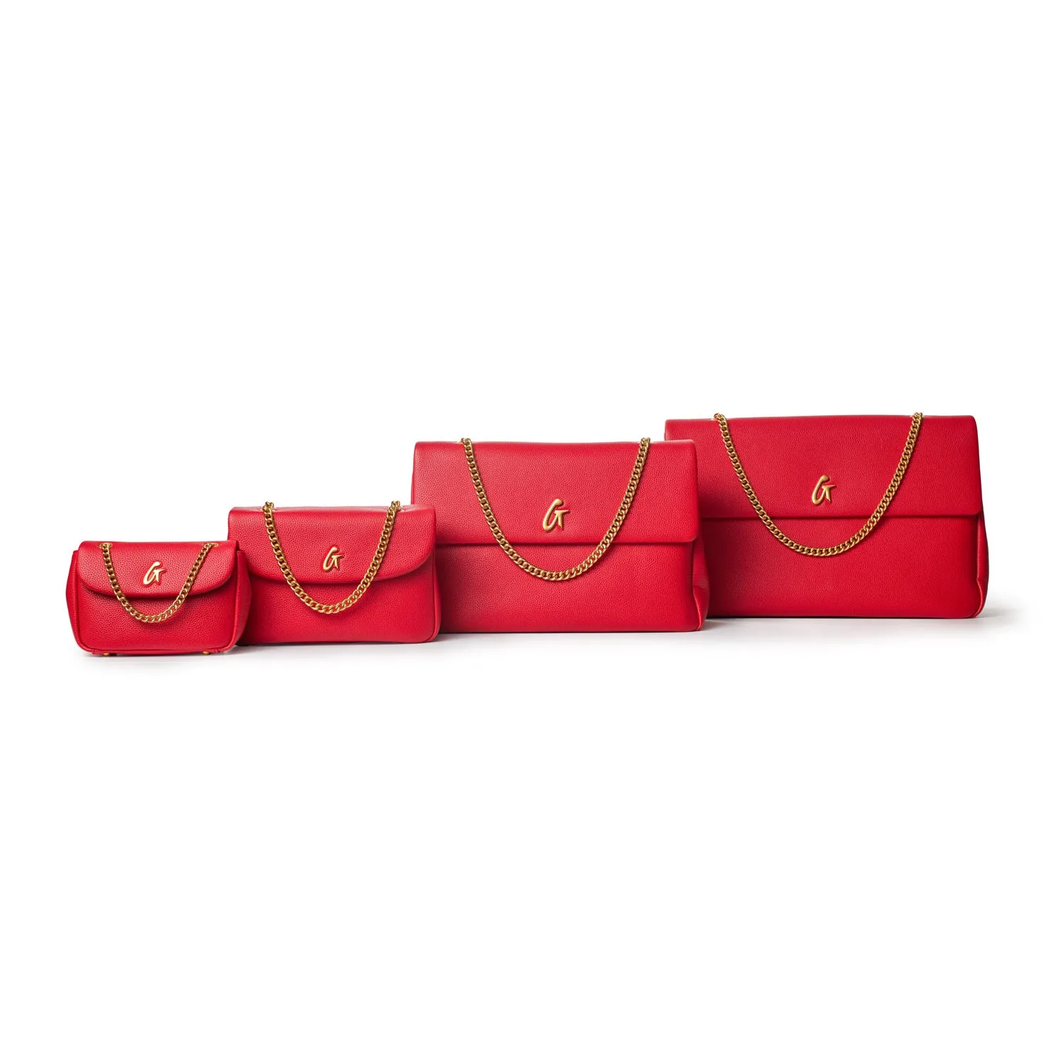 MEDIUM PEBBLE FLAP BAG - RED