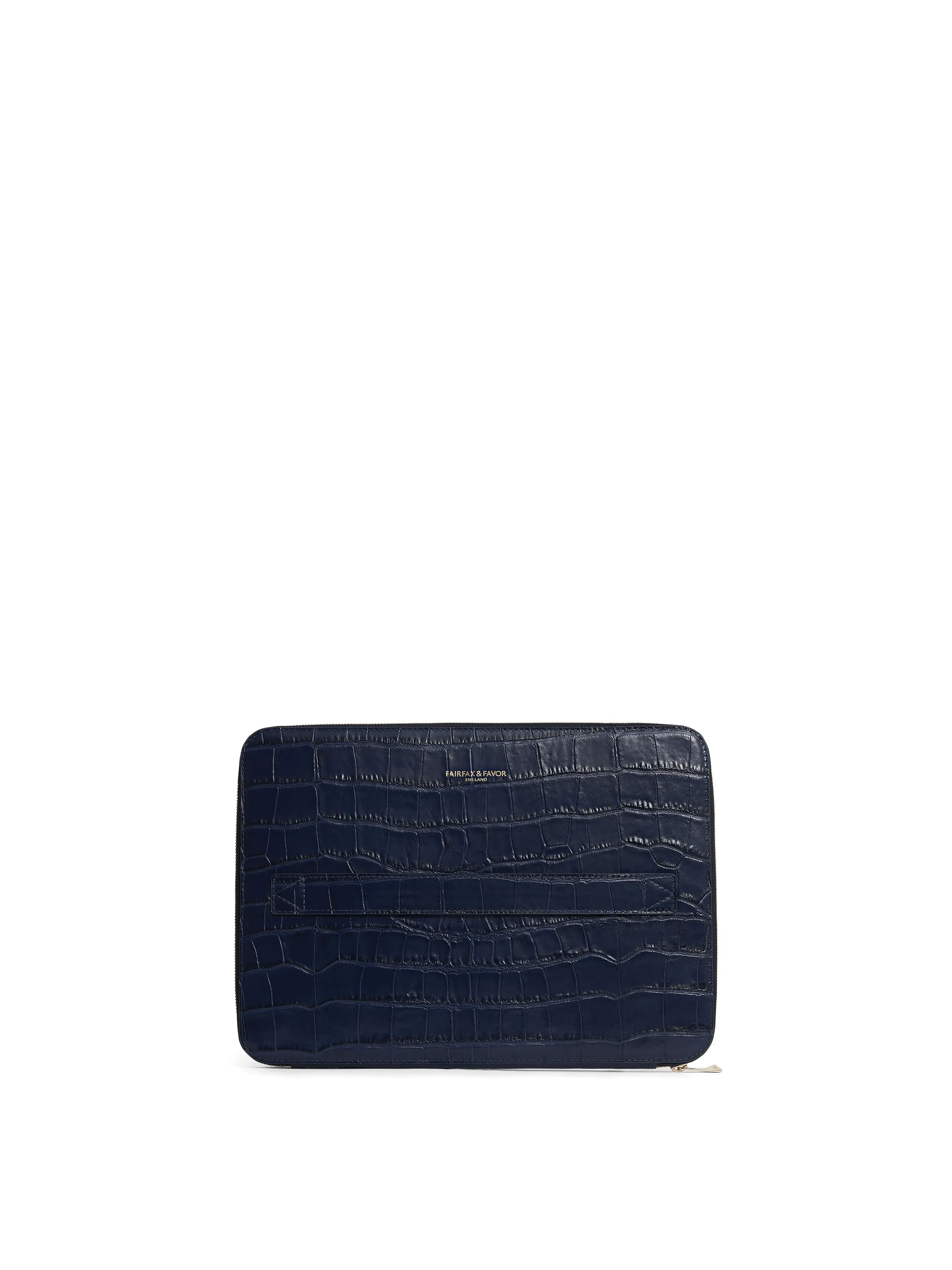 Moorgate - Navy Croc Print Leather