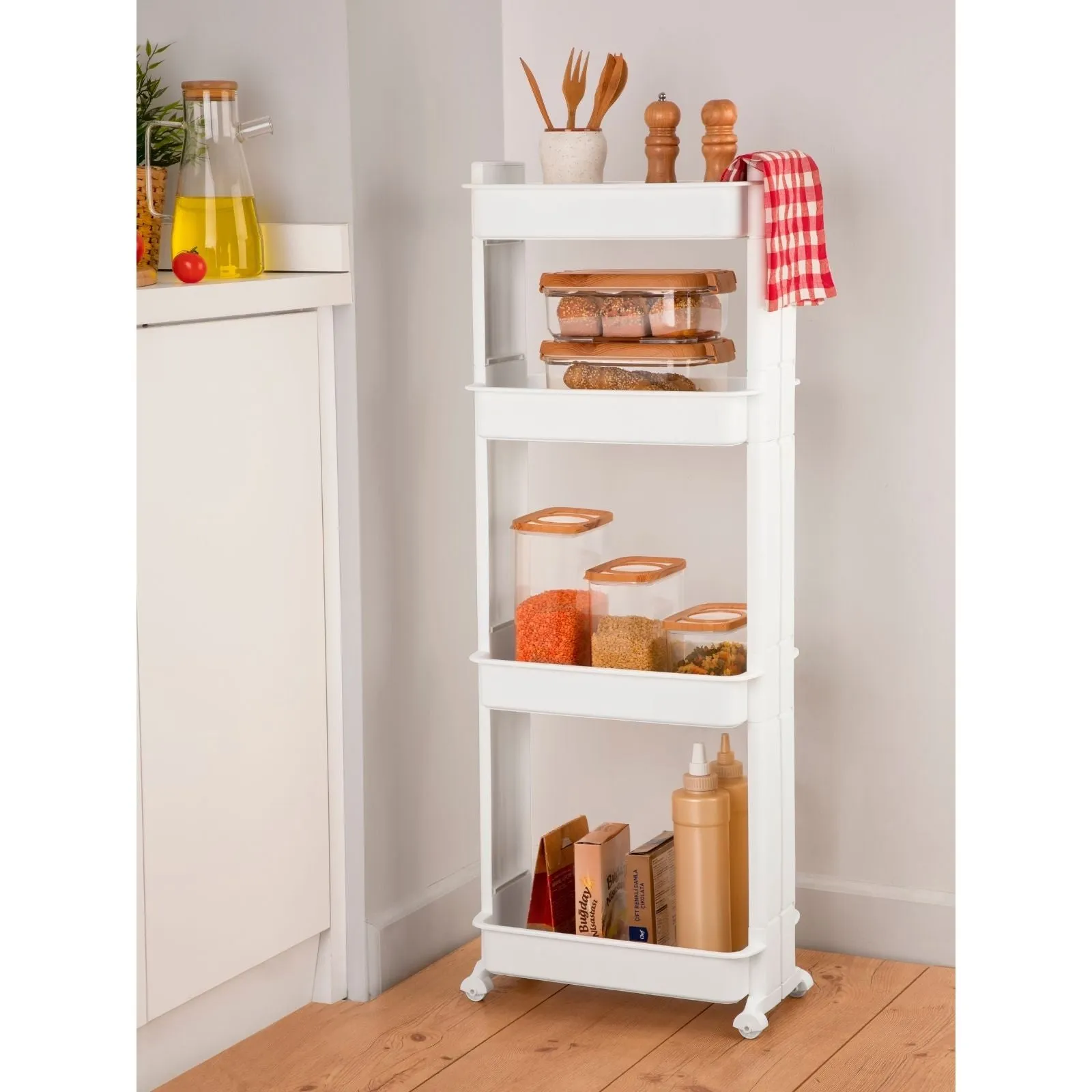 Motek 4-Tier Storage Organiser Trolley