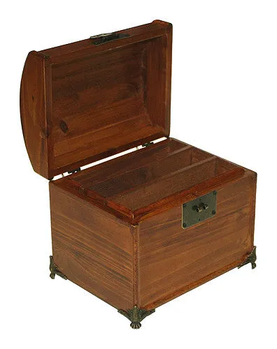 Mountain Woods Brown Valencia Antique Style Recipe Box with Legs - 7.5"