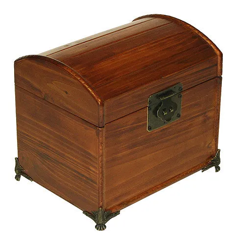 Mountain Woods Brown Valencia Antique Style Recipe Box with Legs - 7.5"