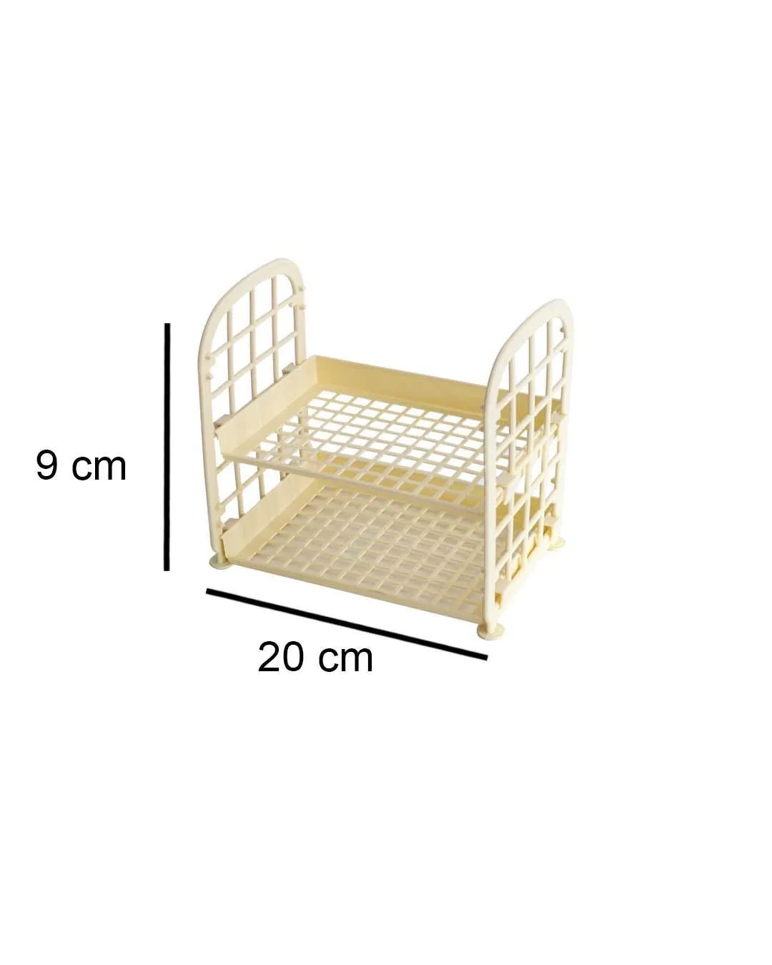 Multi-Level Table Organiser, Light Yellow, Plastic