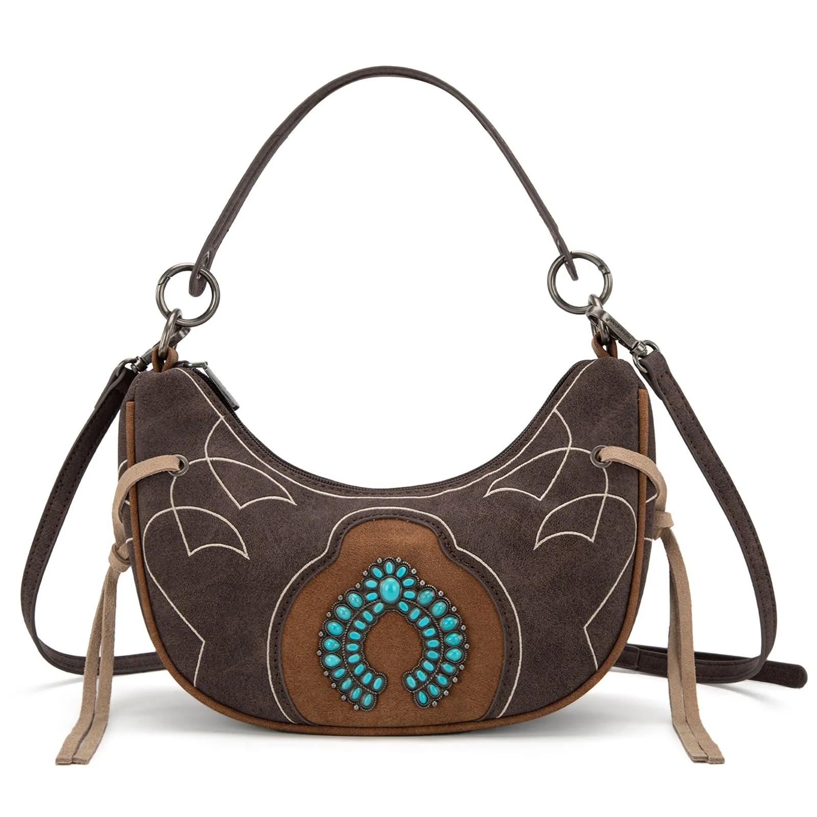 MW1302-919  Montana West Concho Collection Crescent Crossbody Bag