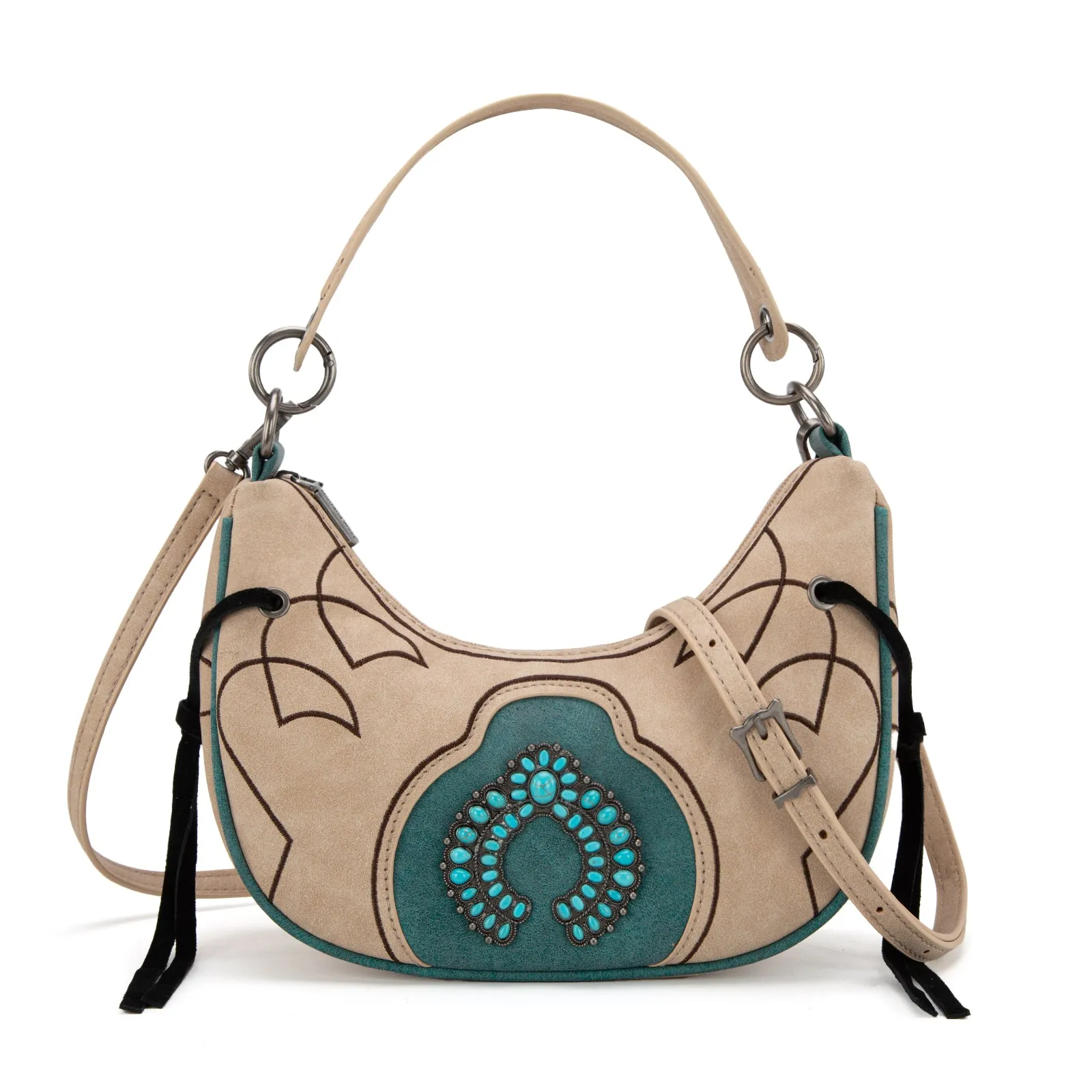 MW1302-919  Montana West Concho Collection Crescent Crossbody Bag