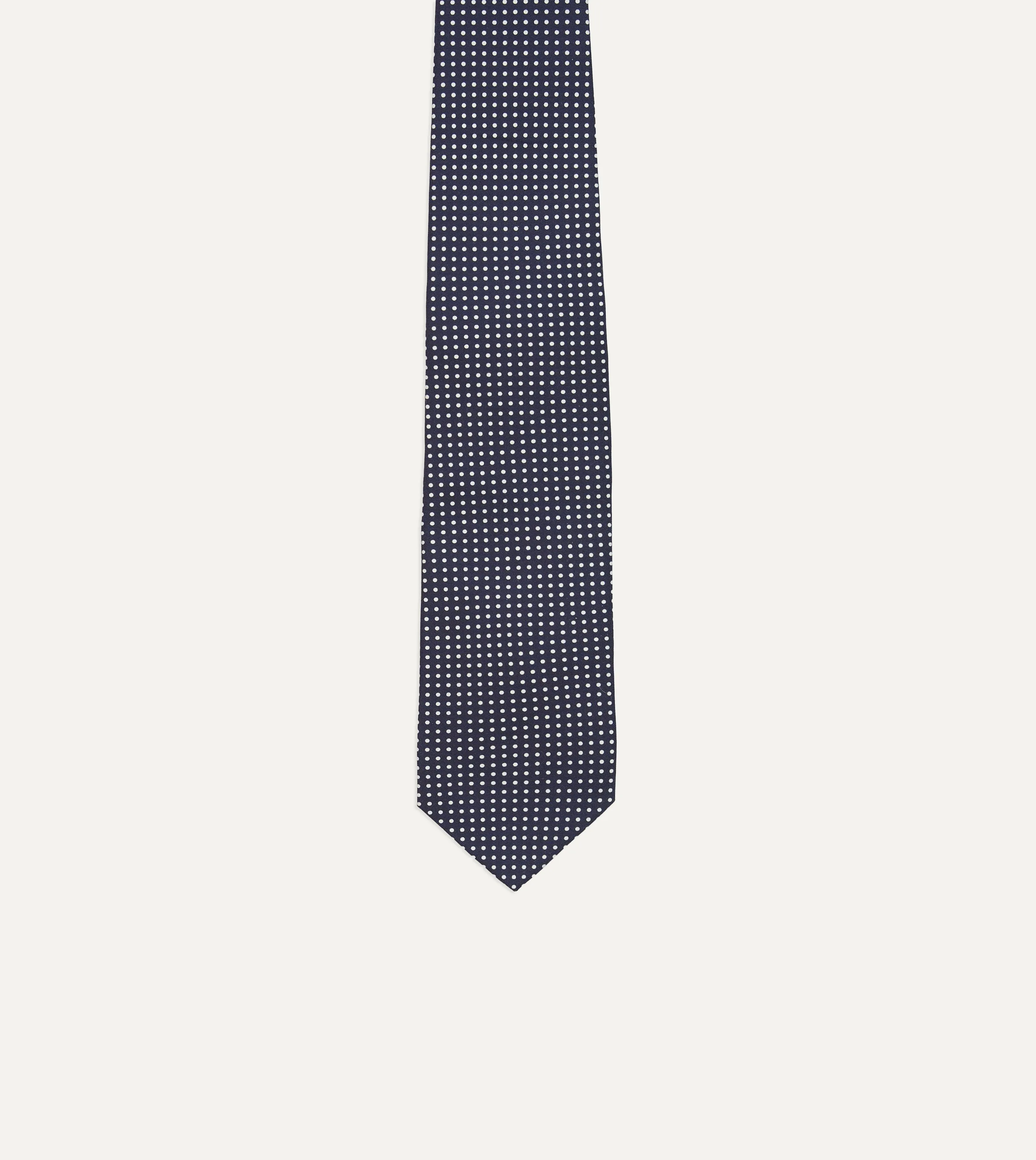 Navy Micro Polka Dot Silk Self-Tipped Tie