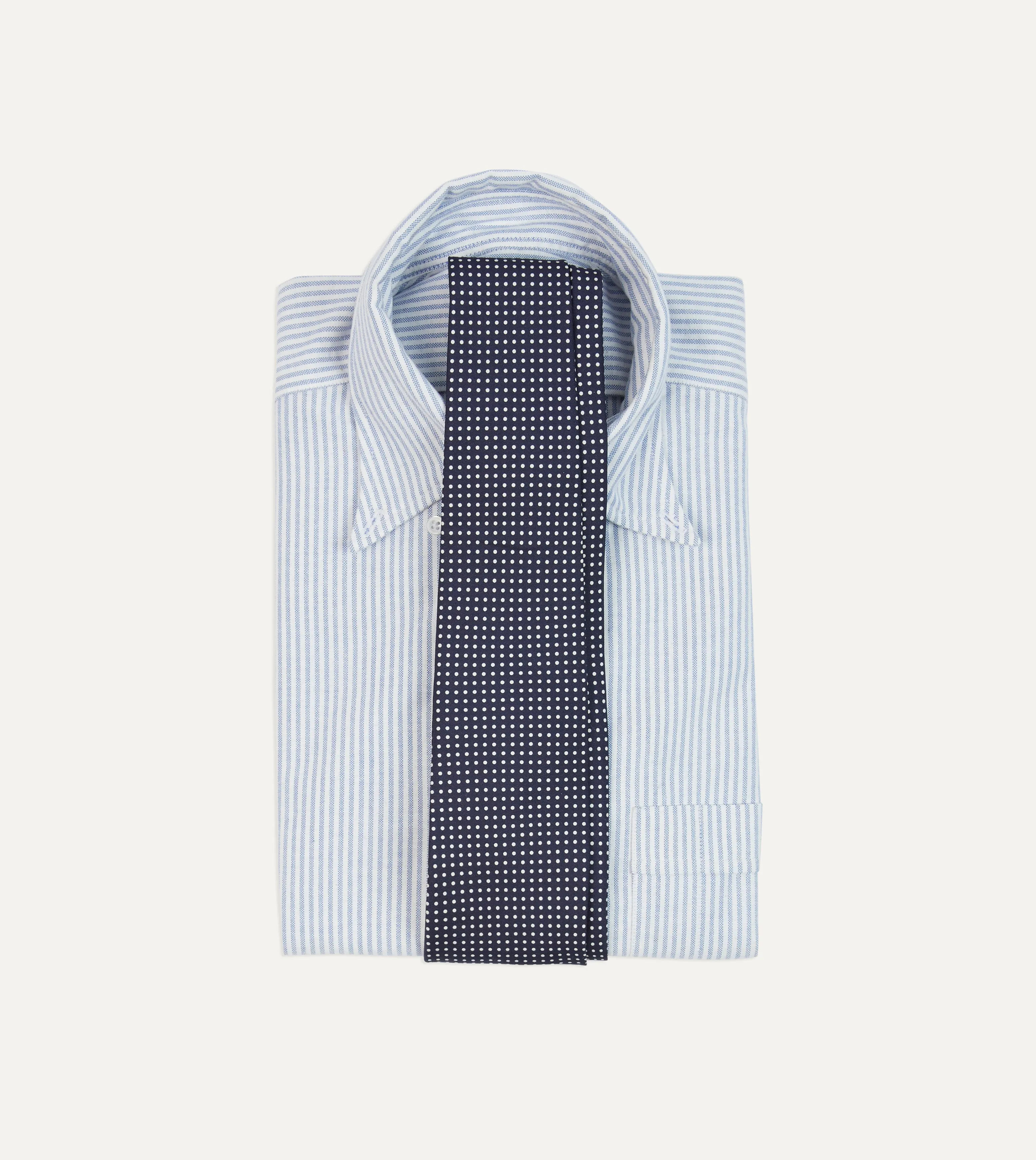 Navy Micro Polka Dot Silk Self-Tipped Tie