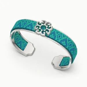 Nonya Blossom Silk Cuff - Andaman Green