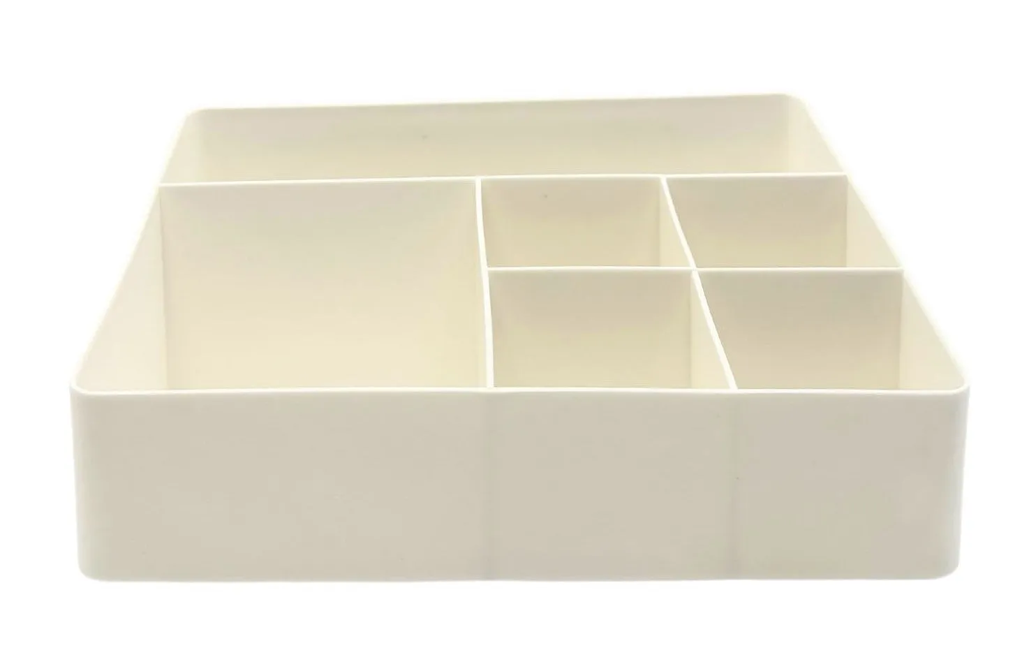 Off-white Plastic Tiered Cosmetic Holder (6 compartments)