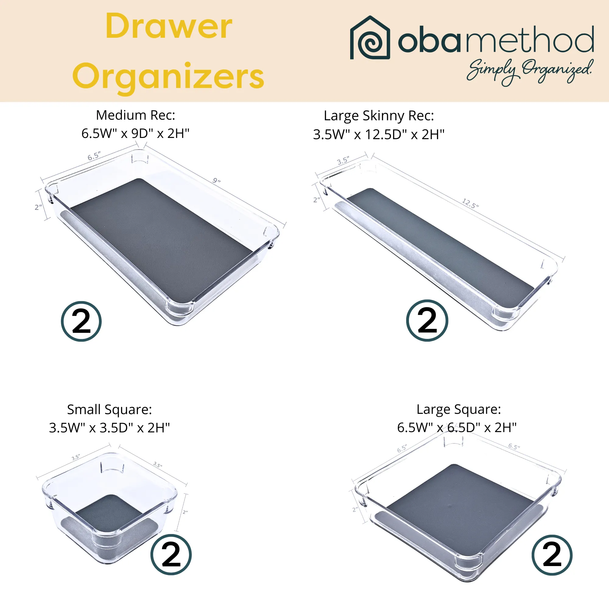 Organized Drawer Trays - Set of 12