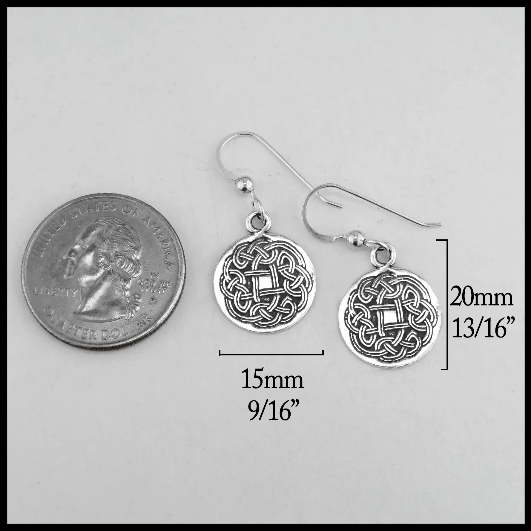 Ornate Circular Knot Earrings in Silver