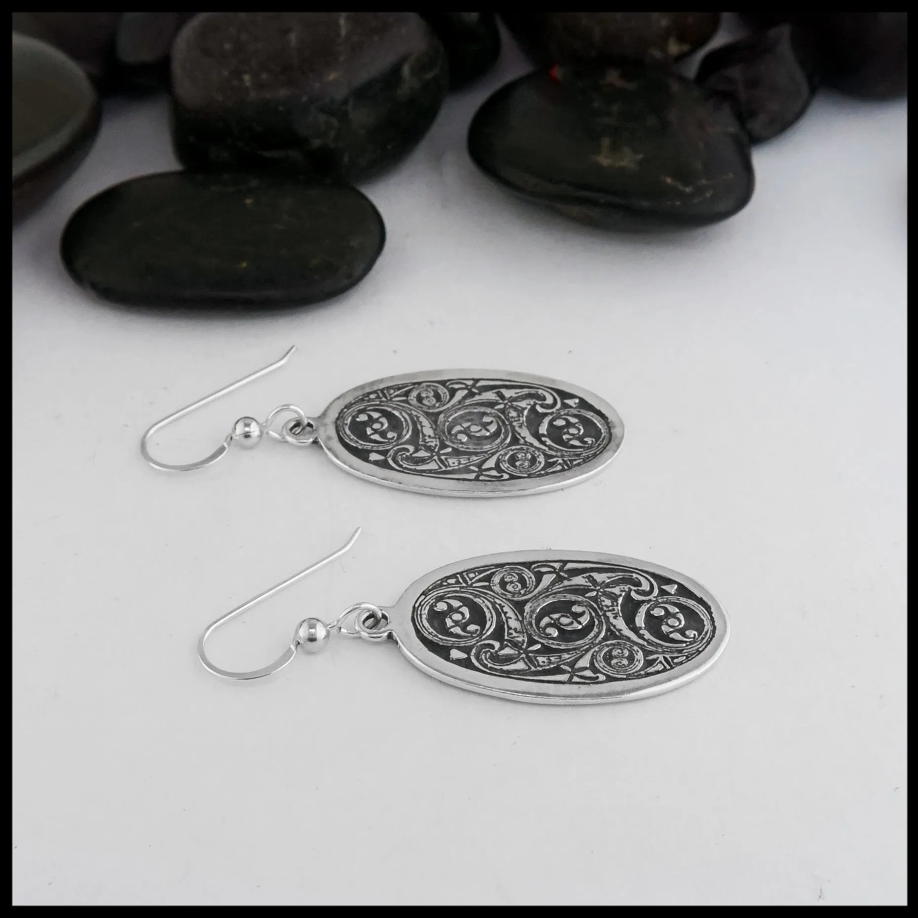 Ornate Oval Celtic Earrings