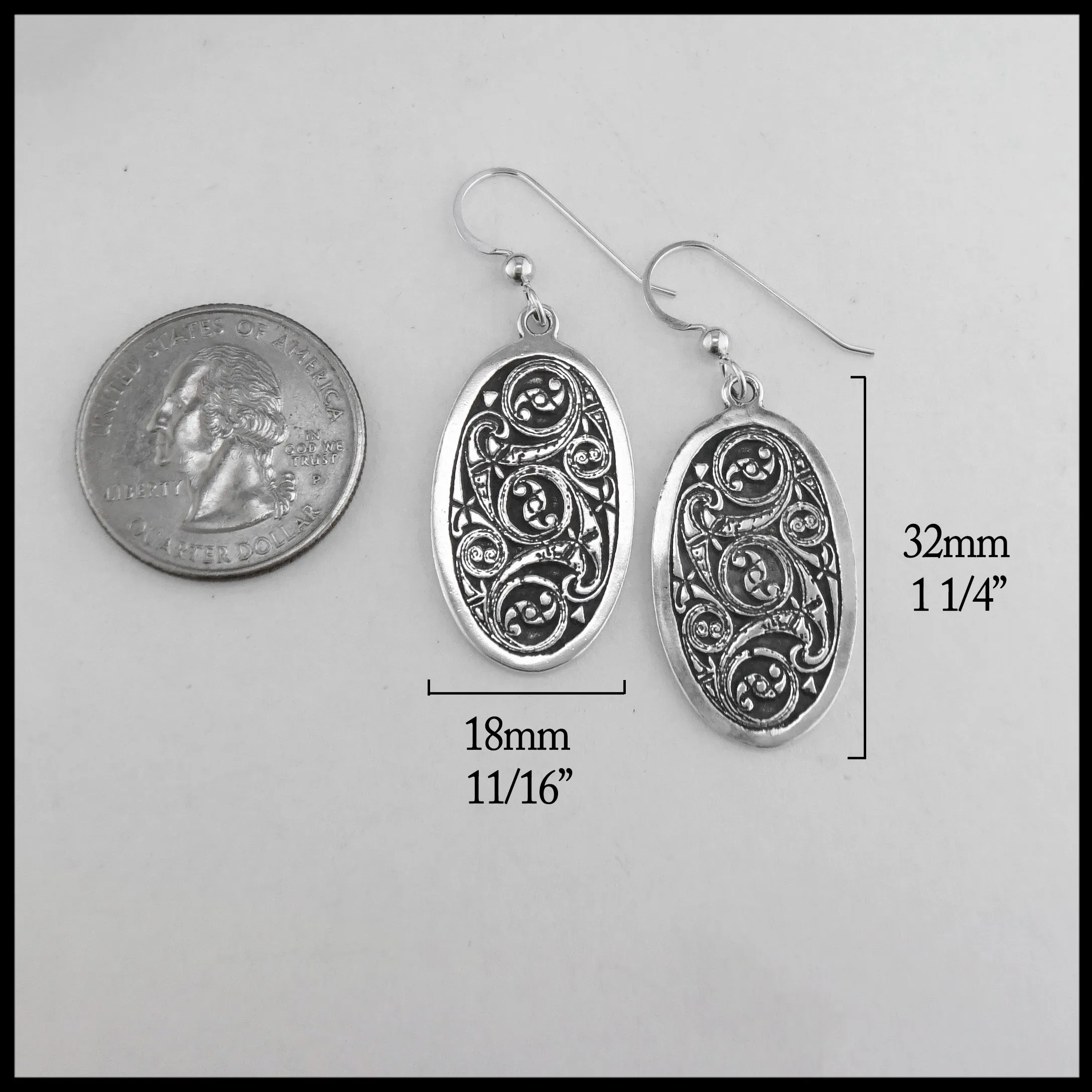 Ornate Oval Celtic Earrings