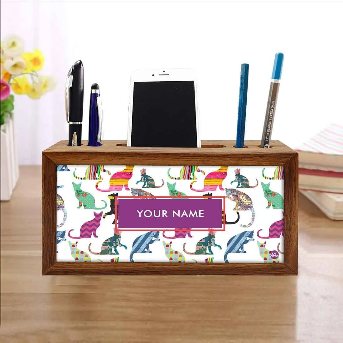 personalised desk organizer - Colorful Cat