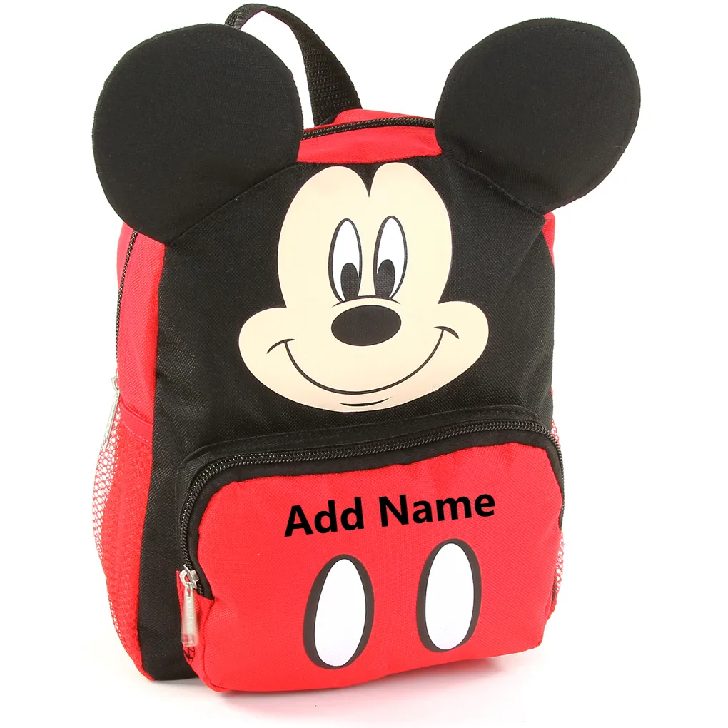 Personalized Mickey Mouse 10 Inch Mini Backpack with 3D Ears