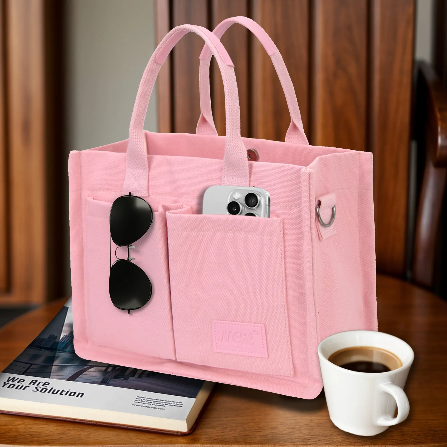 Pink NGIL Large Canvas Tote Bag