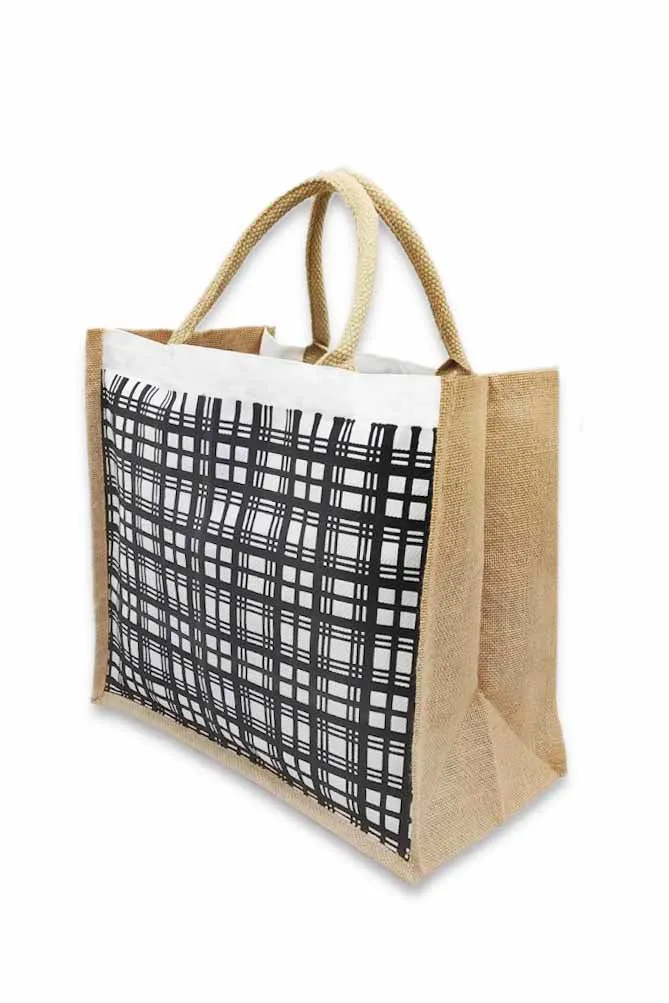 Printed Jute shopping/Gift Bag- Pack of 2